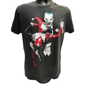 Batman Joker & Harley Quinn T-Shirt Mens M DC Comics‎ Graphic Tee Black Villains